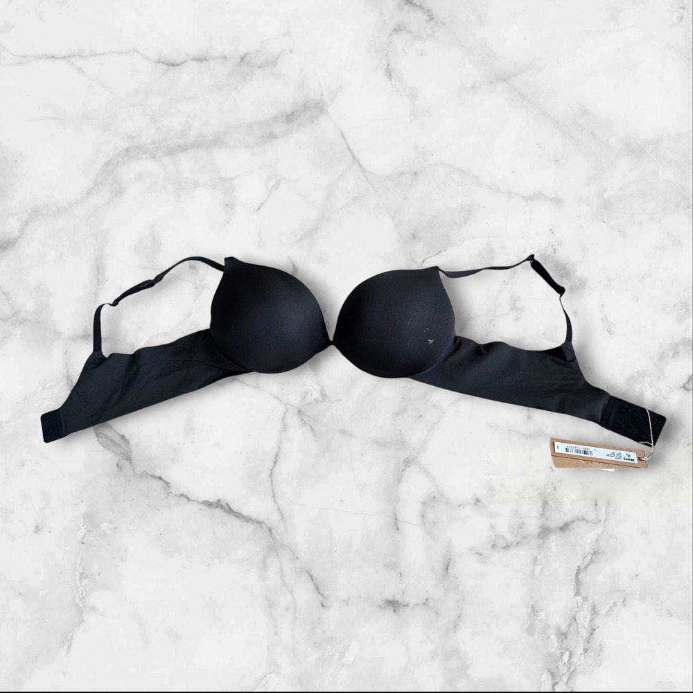 SKIMS Ultimate Push Up Plunge Bra Onyx Black BA-PLG-9214 Size 36B NWT